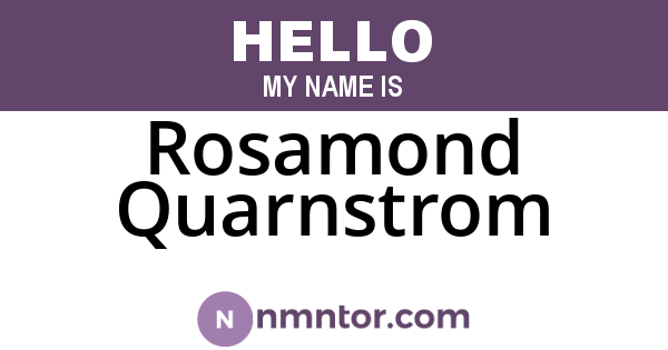 Rosamond Quarnstrom