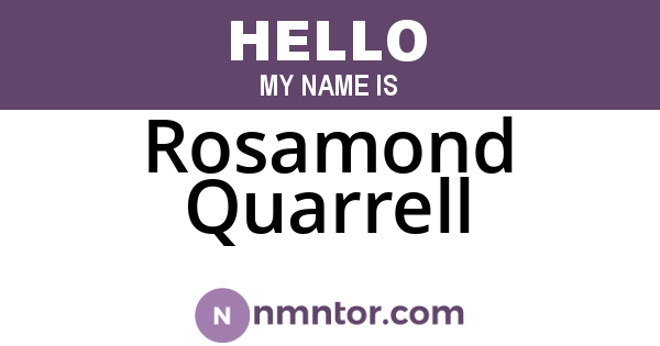 Rosamond Quarrell