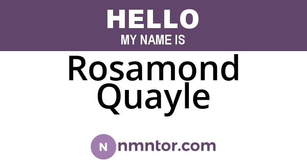 Rosamond Quayle