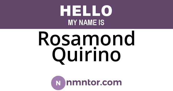 Rosamond Quirino
