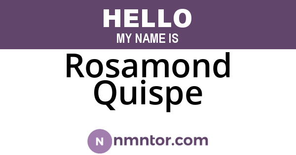 Rosamond Quispe