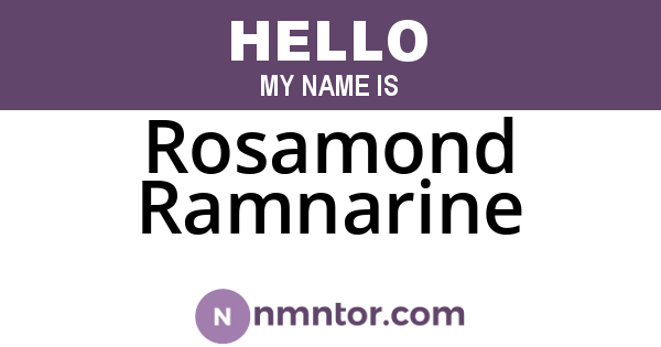 Rosamond Ramnarine