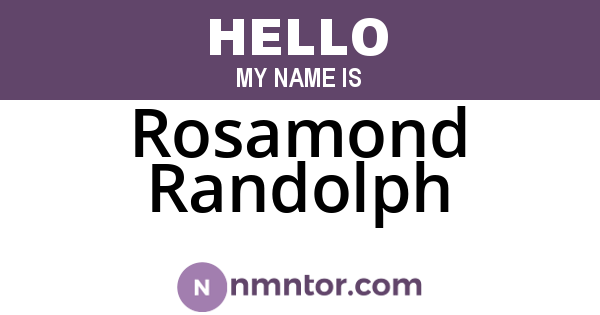Rosamond Randolph