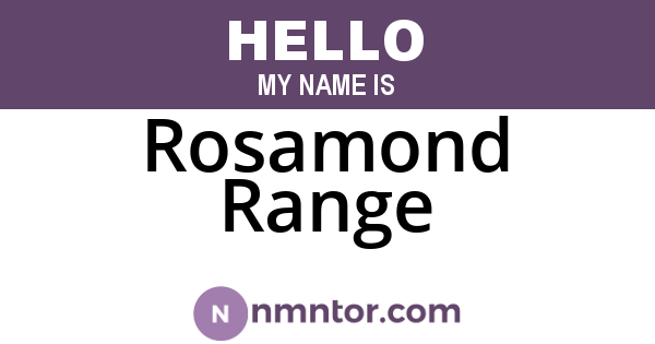 Rosamond Range
