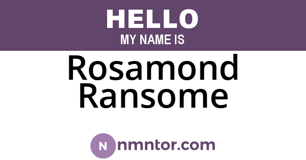 Rosamond Ransome