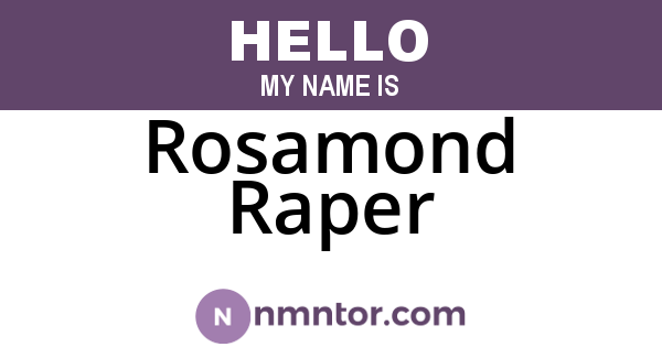 Rosamond Raper