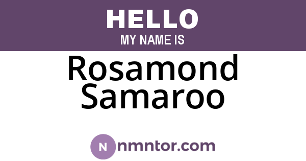 Rosamond Samaroo