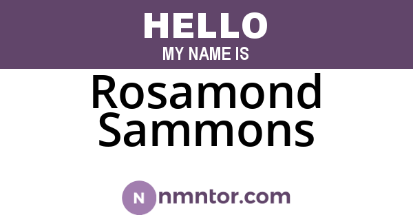 Rosamond Sammons