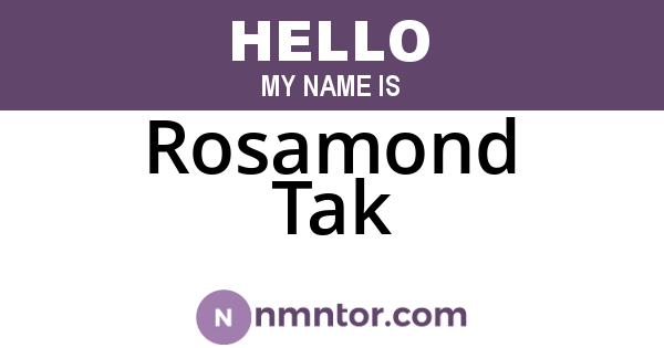 Rosamond Tak