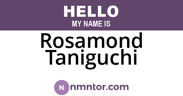 Rosamond Taniguchi