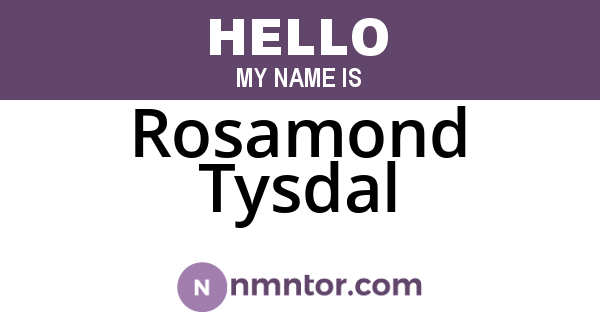 Rosamond Tysdal