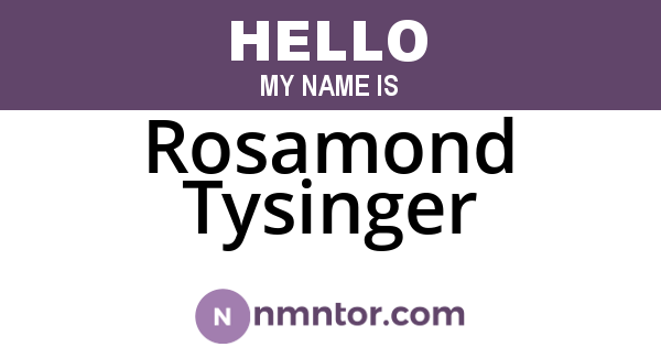 Rosamond Tysinger