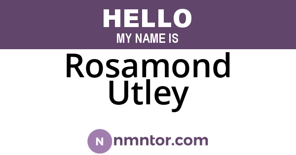 Rosamond Utley