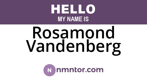 Rosamond Vandenberg