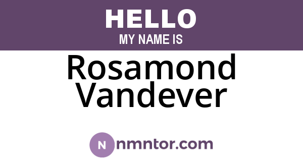 Rosamond Vandever