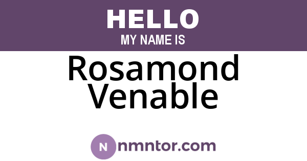 Rosamond Venable