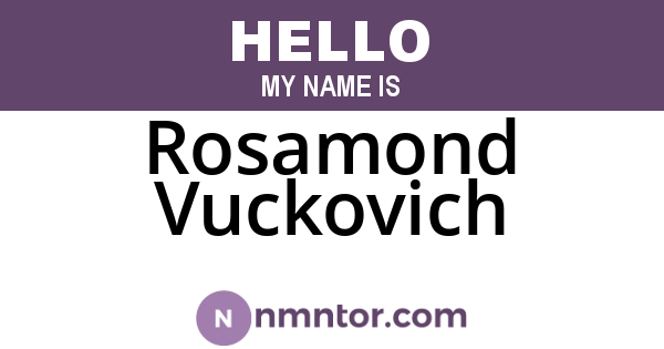 Rosamond Vuckovich