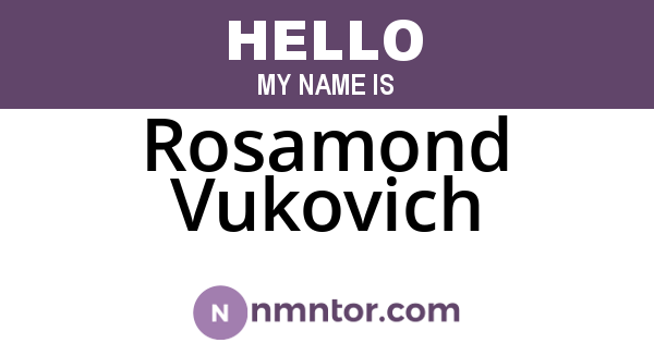 Rosamond Vukovich