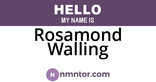 Rosamond Walling