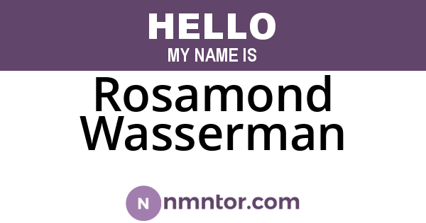 Rosamond Wasserman