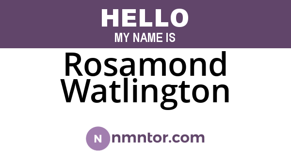 Rosamond Watlington