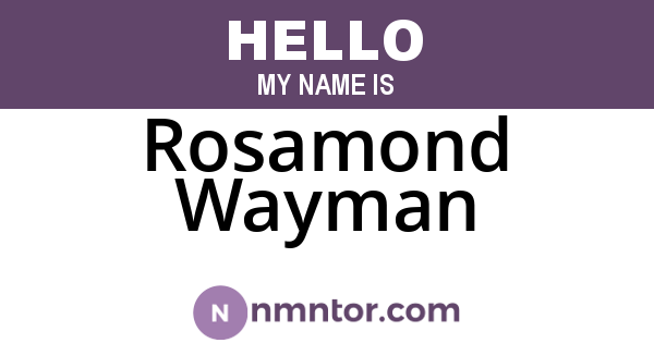 Rosamond Wayman