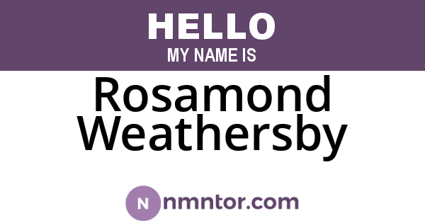 Rosamond Weathersby