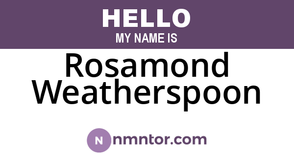 Rosamond Weatherspoon
