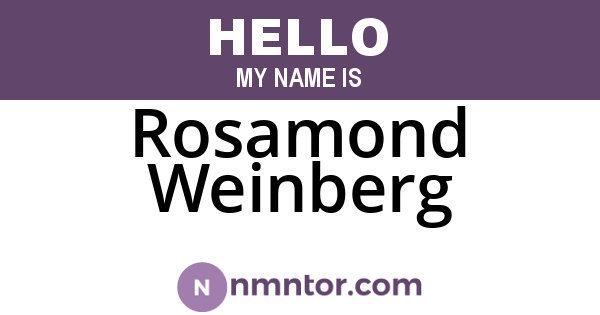 Rosamond Weinberg