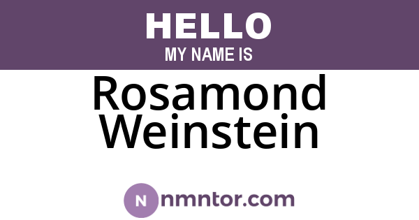 Rosamond Weinstein