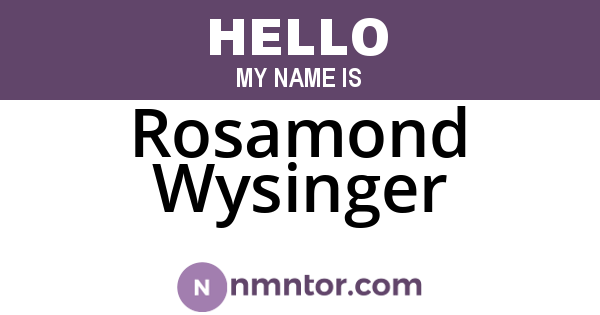 Rosamond Wysinger