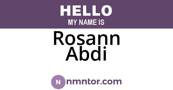 Rosann Abdi