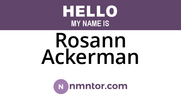 Rosann Ackerman