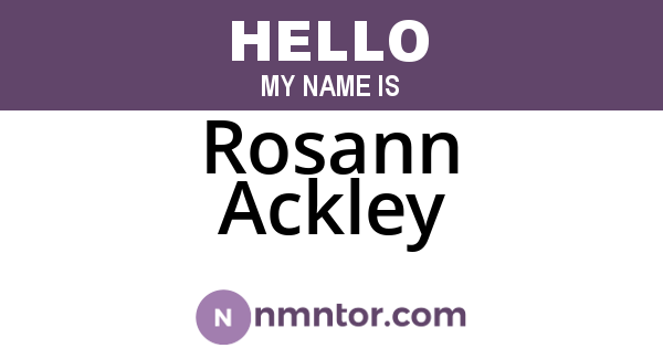 Rosann Ackley