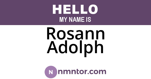 Rosann Adolph