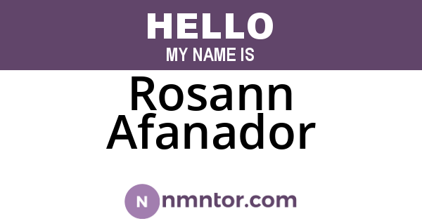 Rosann Afanador