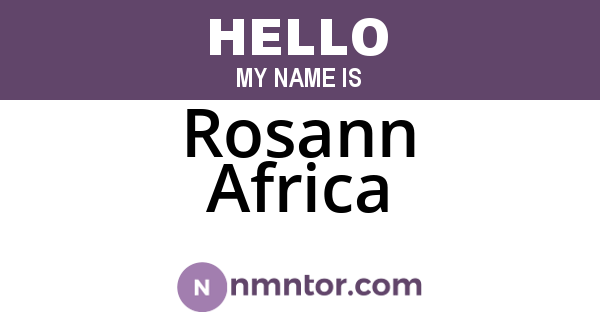 Rosann Africa