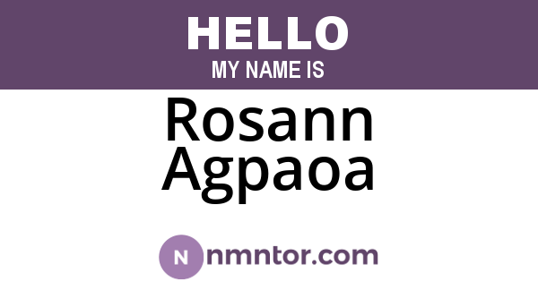 Rosann Agpaoa