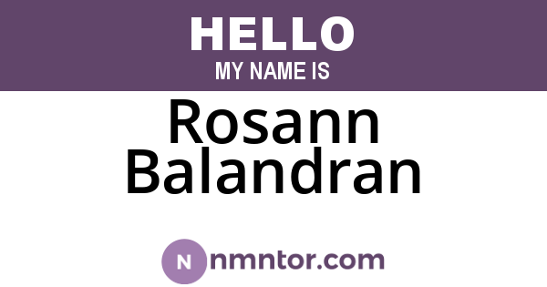 Rosann Balandran