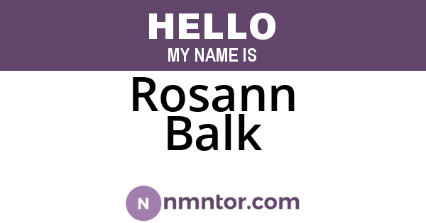 Rosann Balk