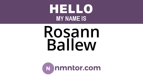Rosann Ballew