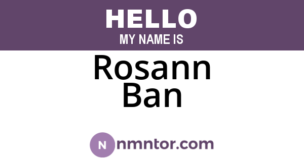 Rosann Ban