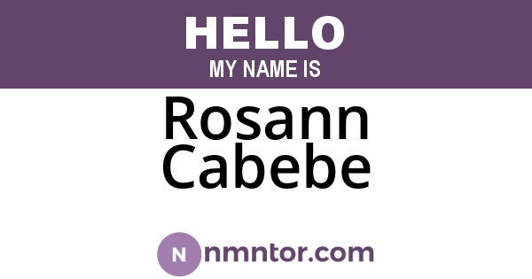 Rosann Cabebe