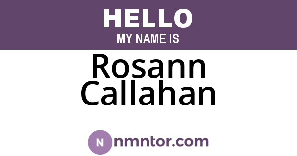 Rosann Callahan
