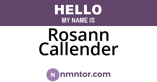 Rosann Callender