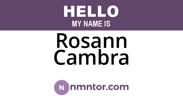 Rosann Cambra