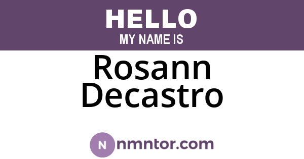 Rosann Decastro