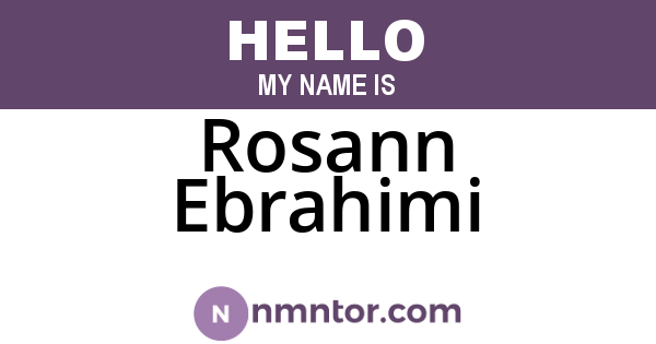 Rosann Ebrahimi