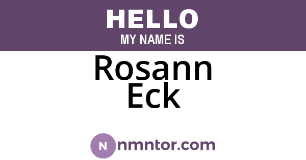 Rosann Eck