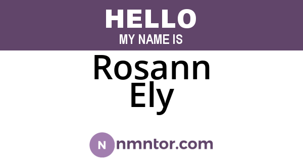 Rosann Ely